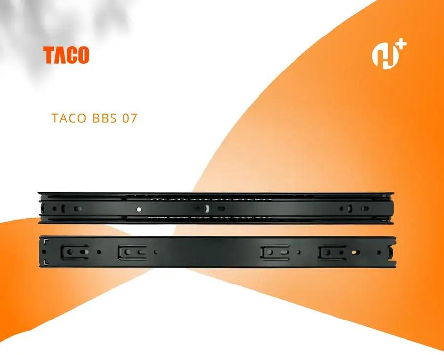 Sepasang rel laci Taco BBS 07, ball bearing slide hitam